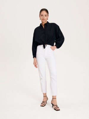 Reserved Bavlnene rich trousers Biele | 51863ISYL