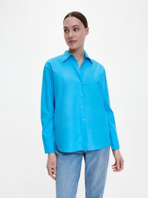 Reserved Bavlnene shirt Tyrkysové | 12358LHNC
