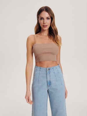 Reserved Cami crop top Béžové | 23185MIEO