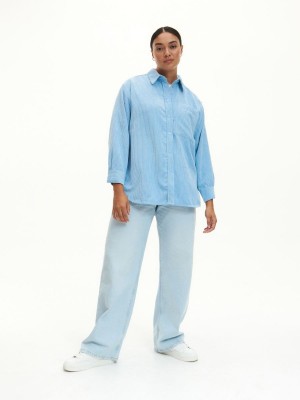 Reserved Corduroy shirt Modre | 82735ZUYL