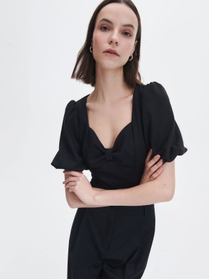 Reserved LADIES` BLOUSE Czarny | 89502GTHP