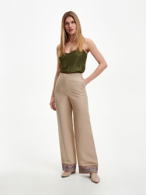 Reserved Linen rich trousers Viacfarebný | 58647AGPT
