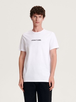 Reserved Regular fit T-shirt with print Biele | 43821GFEA