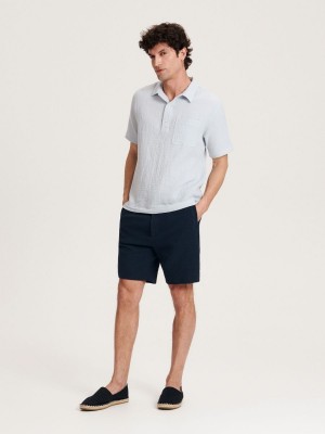Reserved Regular fit polo shirt Modre | 73451KTLJ