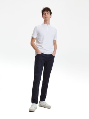 Reserved Regular fit polo shirt with stand up collar Biele | 53801NCQE