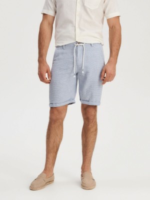 Reserved Regular linen blend shorts Modre | 97165RUDH