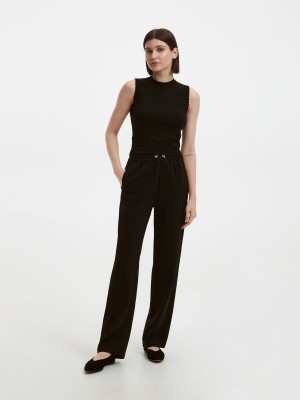 Reserved Rovno leg trousers Čierne | 42163DFCA
