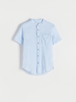 Reserved Slim fit shirt with stand up collar Modre | 97018HFGN