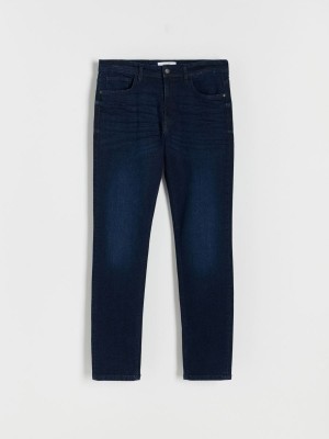 Reserved Slim jeans with wash effect Námornícka Modrá | 93042NGPM