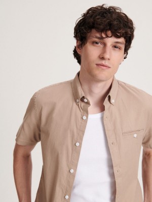 Reserved slim fit plain shirt Béžové | 30647XERI