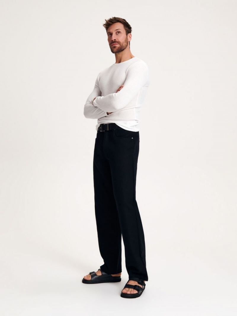 Reserved Bavlnene rich chino trousers Čierne | 80352RXCK