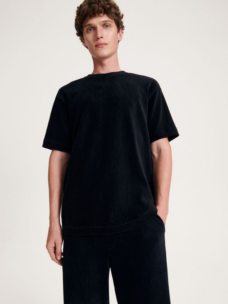 Reserved Boxy T-shirt Čierne | 59271MHLC