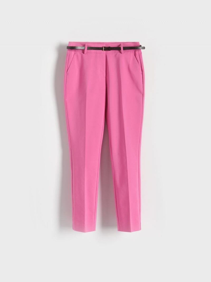 Reserved Cigarette trousers with belt Ruzove | 89601KWZI