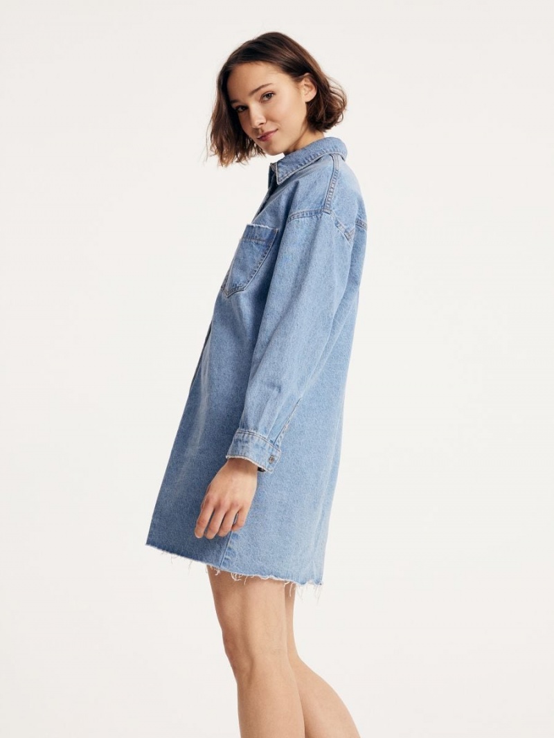 Reserved Denim dress Modre | 64258EKHP