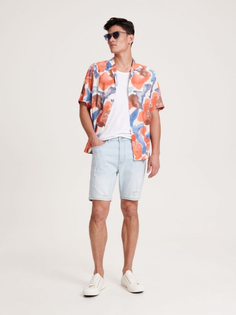 Reserved Denim slim shorts Modre | 48309FKWQ