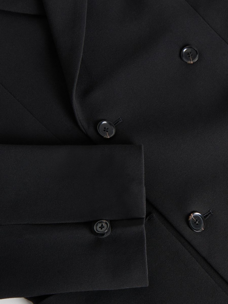Reserved Double-breasted blazer Čierne | 63724ULST