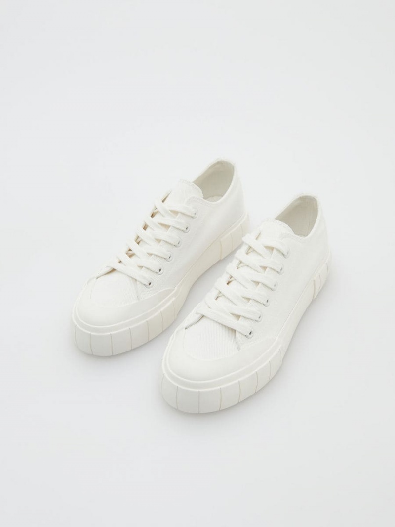 Reserved Fabric sneakers Biele | 58743OUBQ