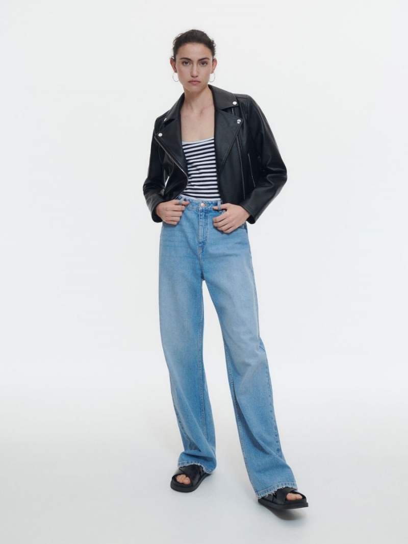 Reserved Faux leather biker jacket Čierne | 51380DVCP