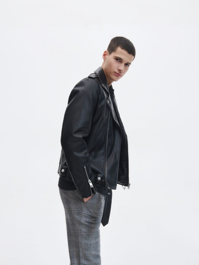 Reserved Faux leather jacket Čierne | 43106SLDV