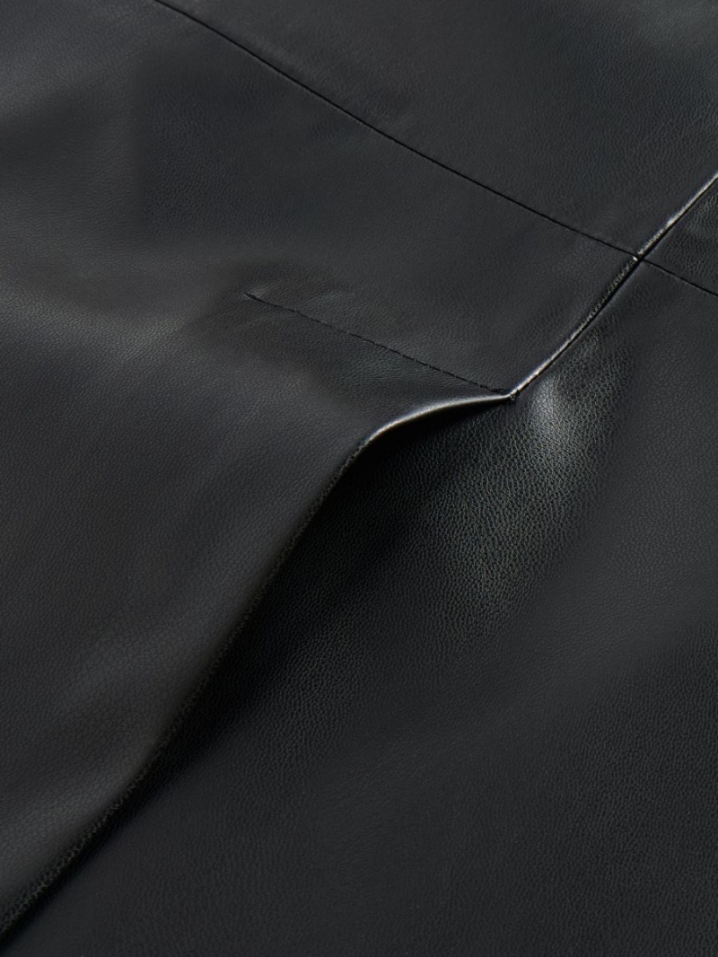 Reserved Faux leather midi skirt Čierne | 34802RSEW