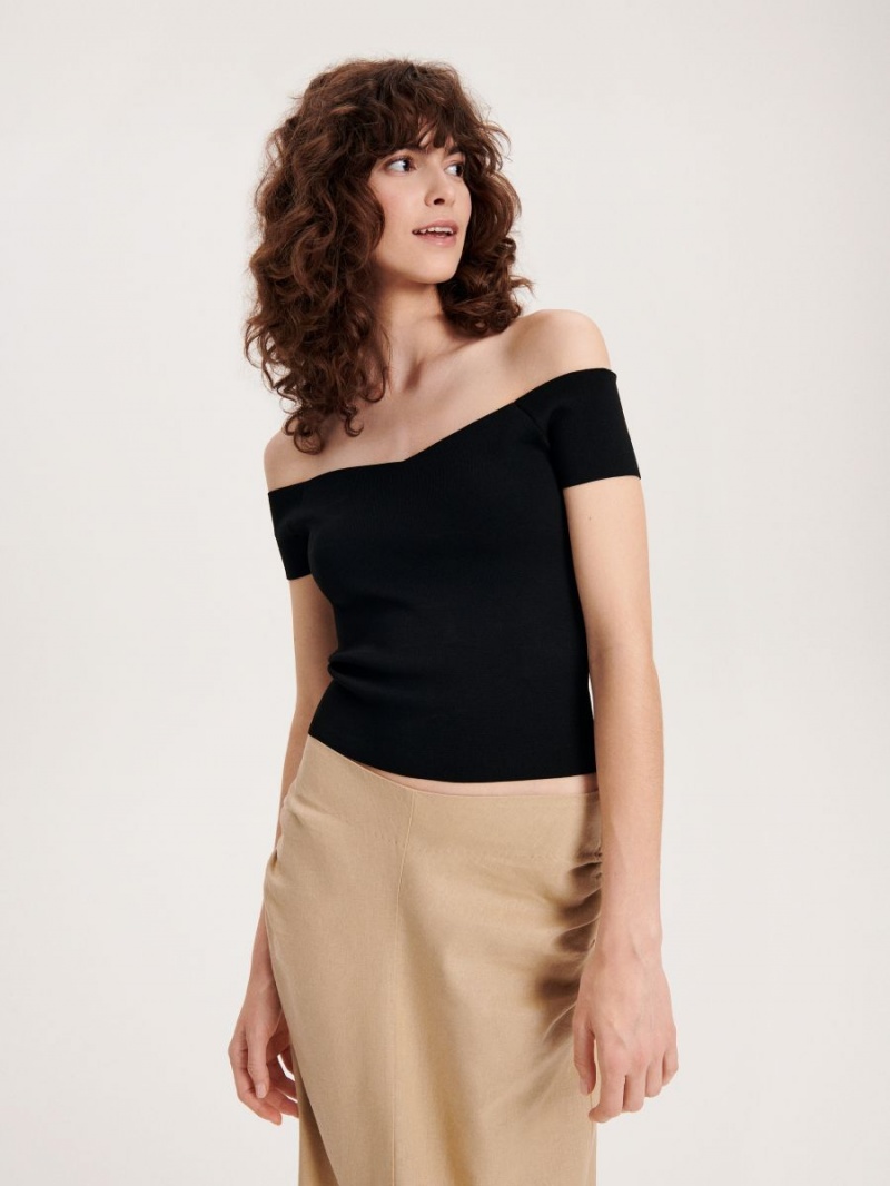 Reserved Fitted blouse Čierne | 51893MKJP