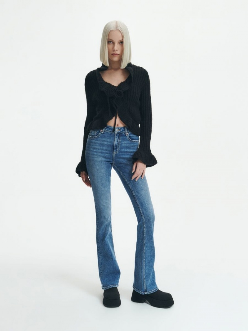 Reserved High waist flare jeans Modre | 07431QEDN