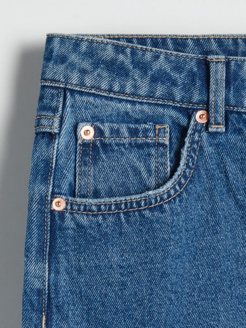 Reserved High waist mom fit jeans Modre | 51302ODYB