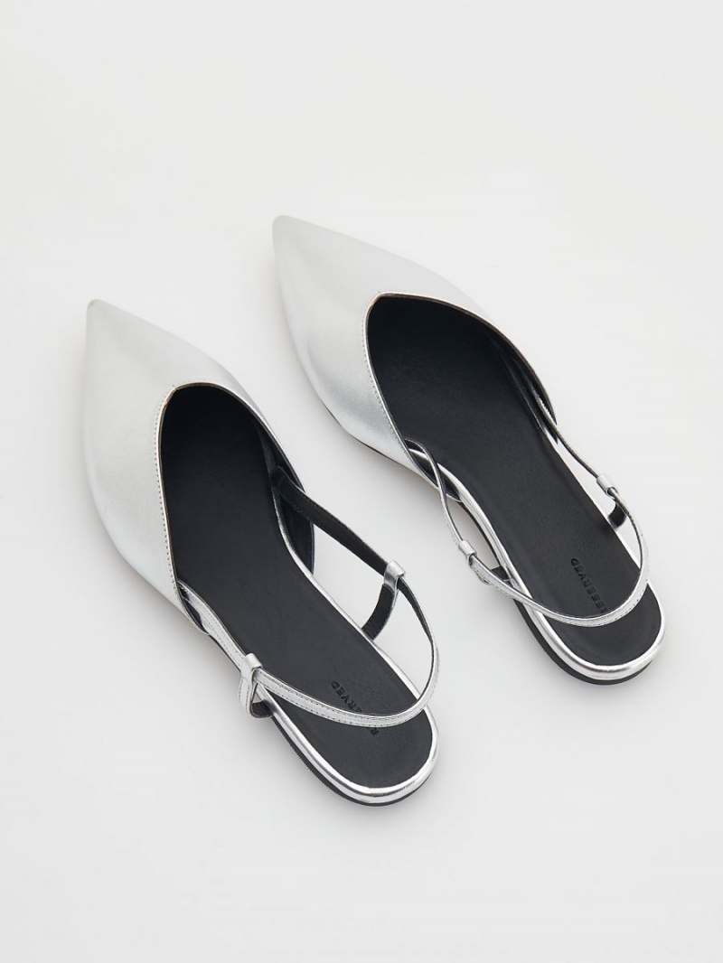 Reserved Kozene ballerinas Strieborne | 74582QGOI