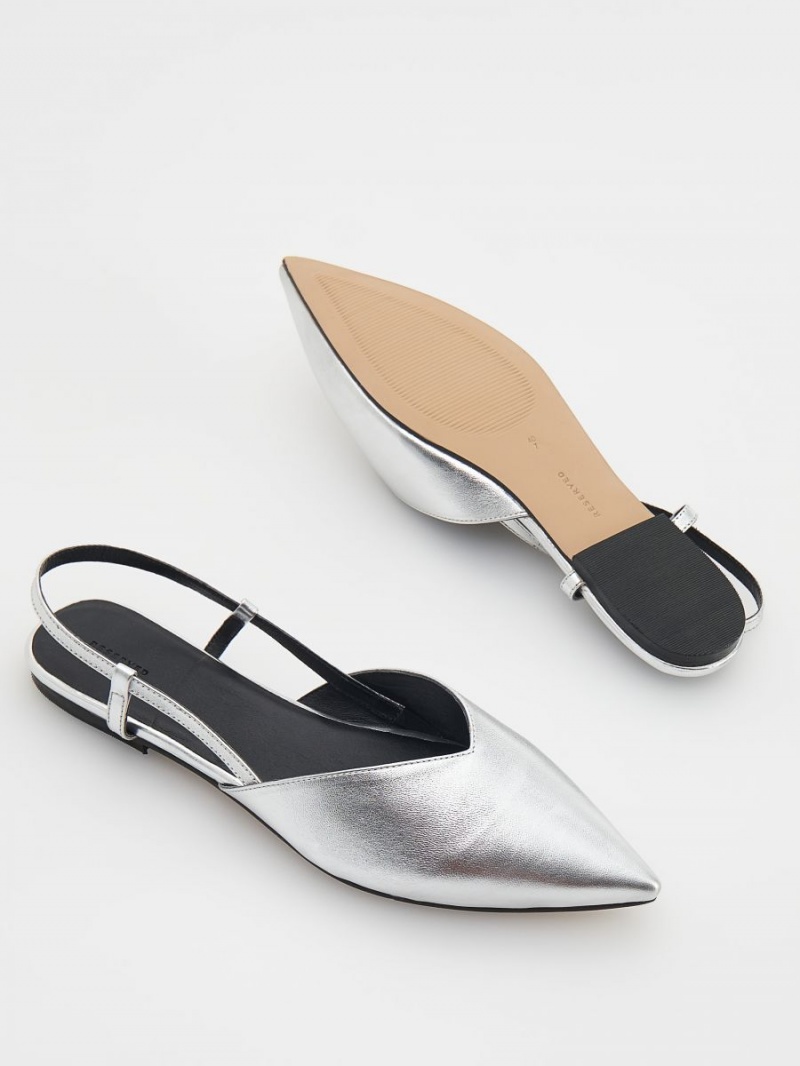 Reserved Kozene ballerinas Strieborne | 74582QGOI