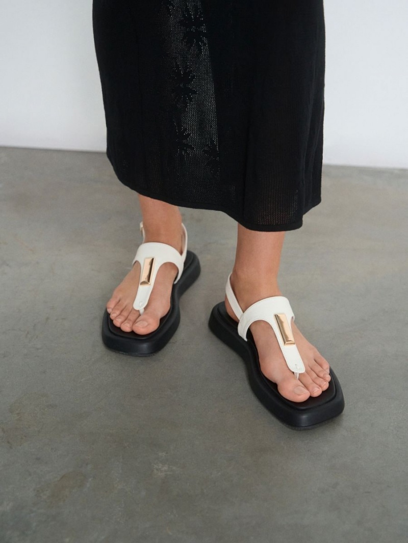 Reserved Kozene sandals Biele | 49208IYQS