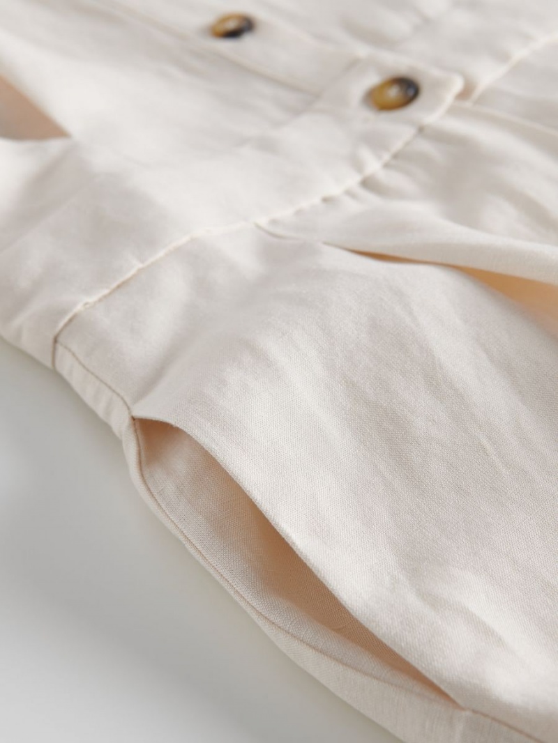 Reserved Linen blend playsuit Béžové | 38254VIBD