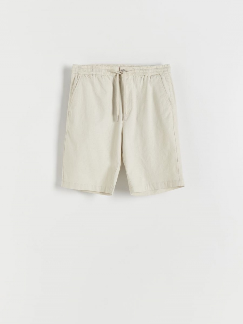 Reserved Linen rich chino shorts Ivory | 81946IDEJ
