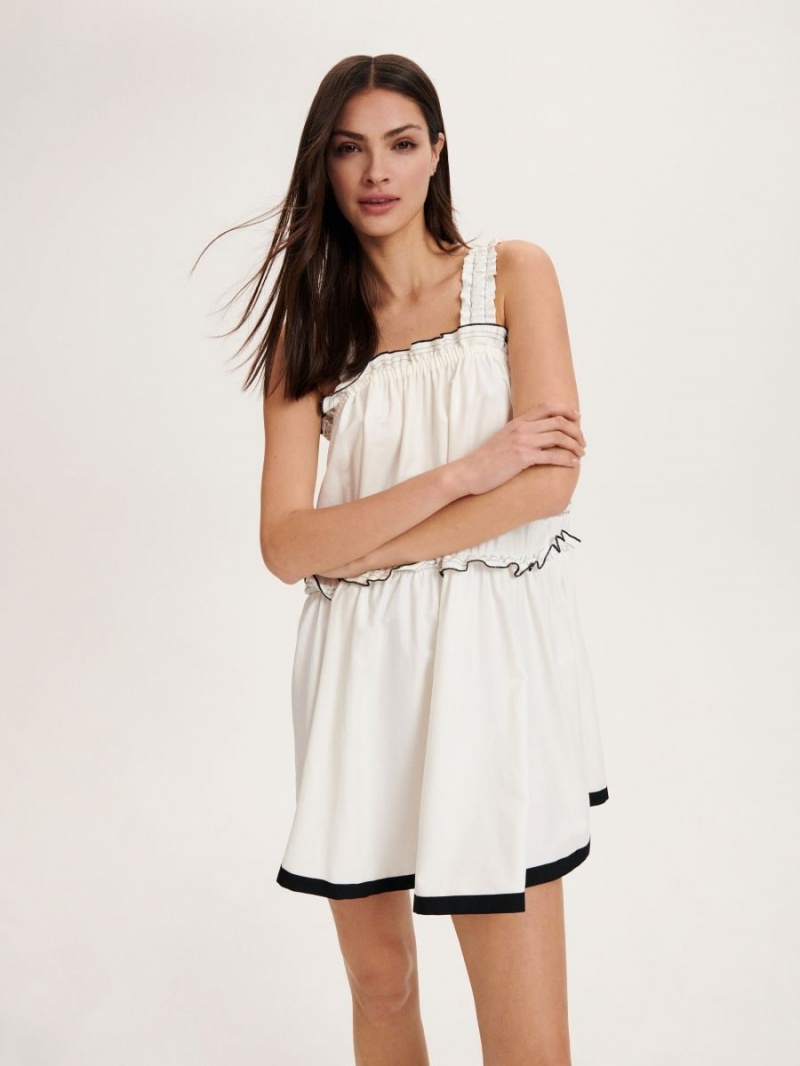 Reserved Mini dress Ivory | 85063YLHQ