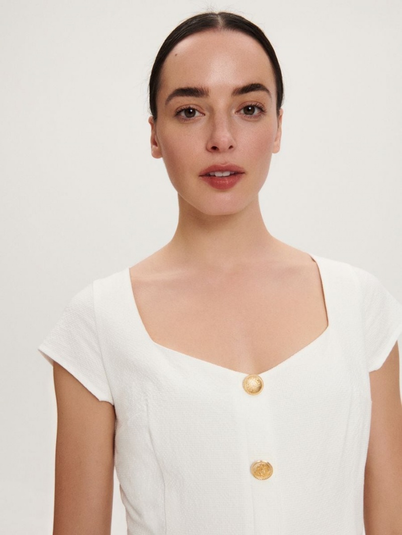 Reserved Mini dress Ivory | 85421GJDT