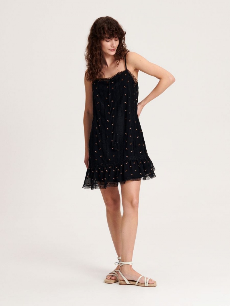 Reserved Mini dress Čierne | 84903LOGR