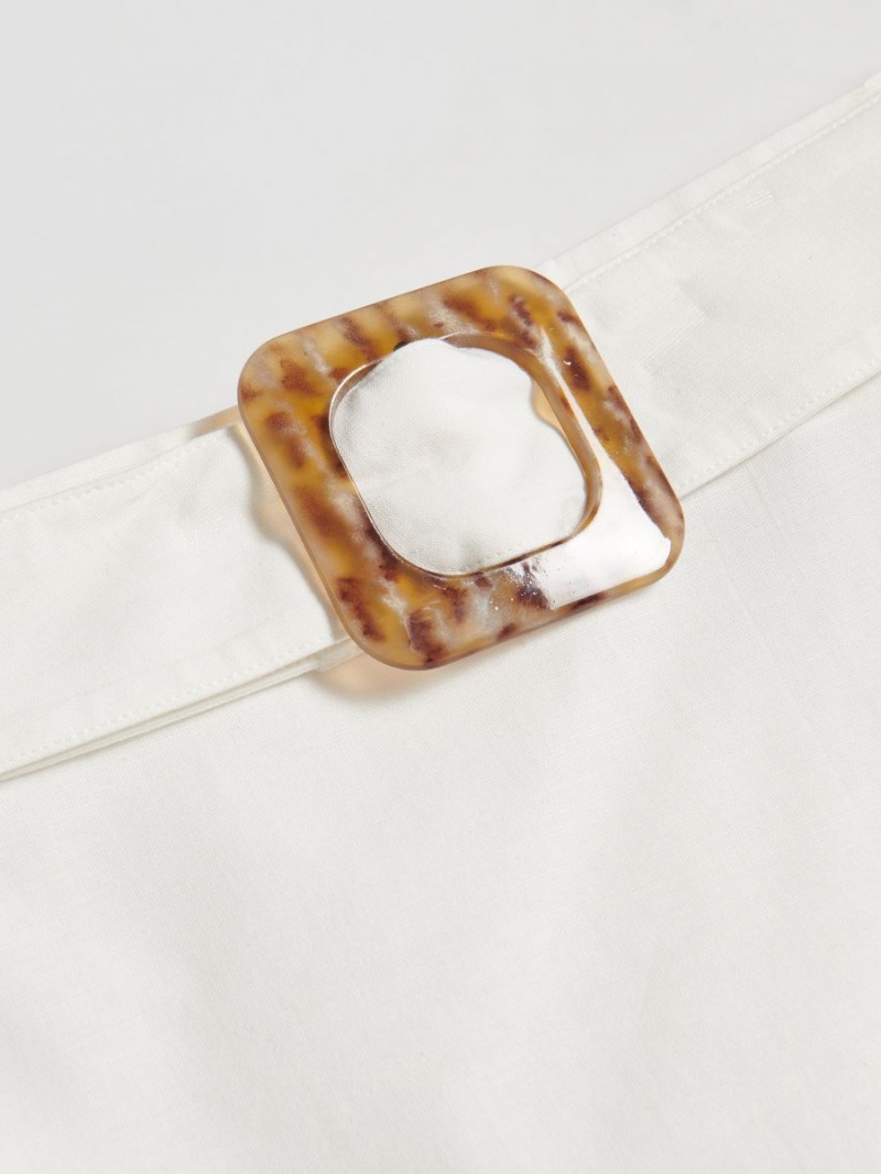 Reserved Mini skirt with belt Biele | 26305JNOD