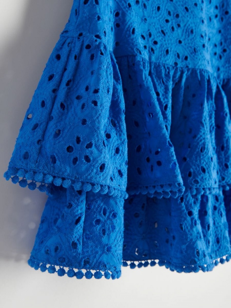 Reserved Mini skirt with ruffles Modre | 47182NBAV