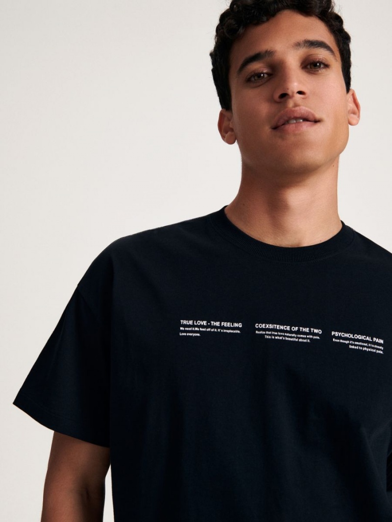 Reserved Oversize t-shirt Čierne | 42960SAVJ