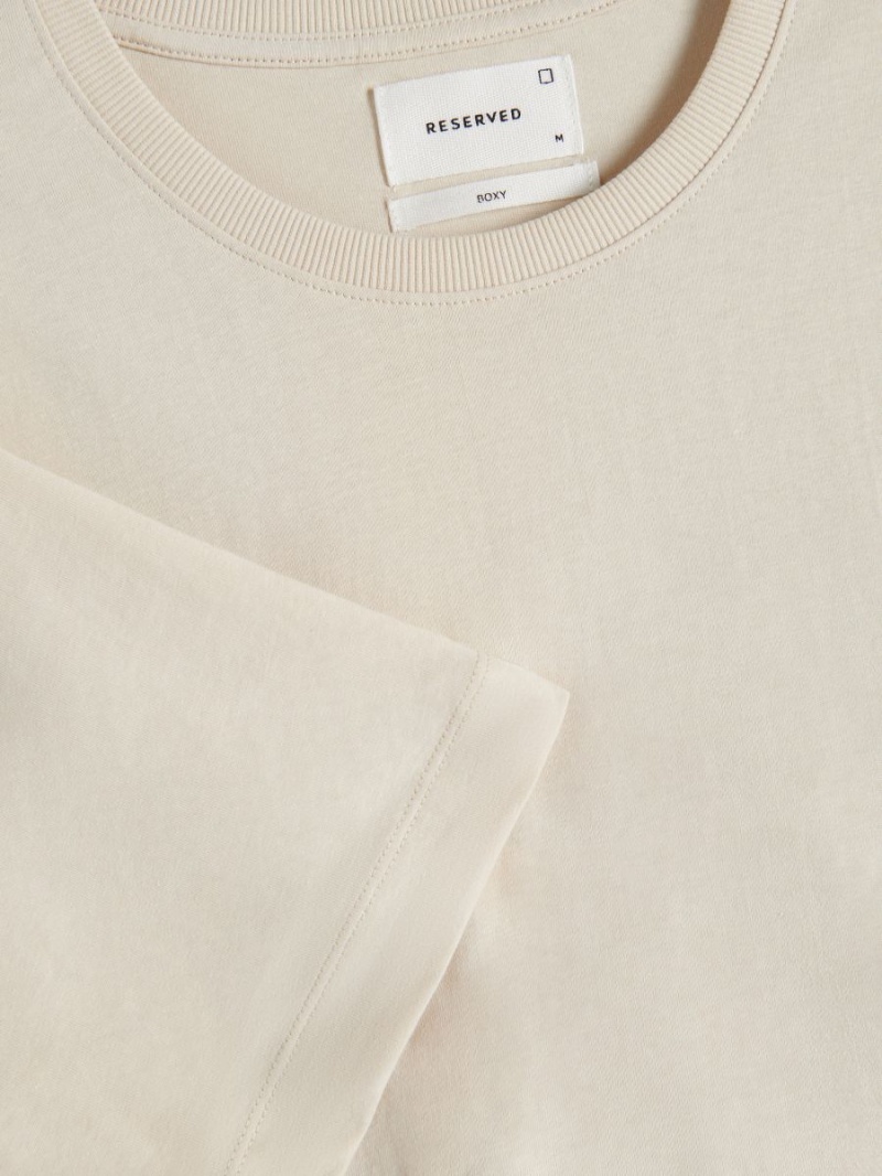 Reserved Oversized T-shirt Béžové | 46703TAWI