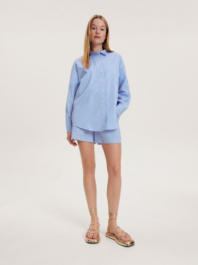 Reserved Oversized shirt Modre | 94650IMHX