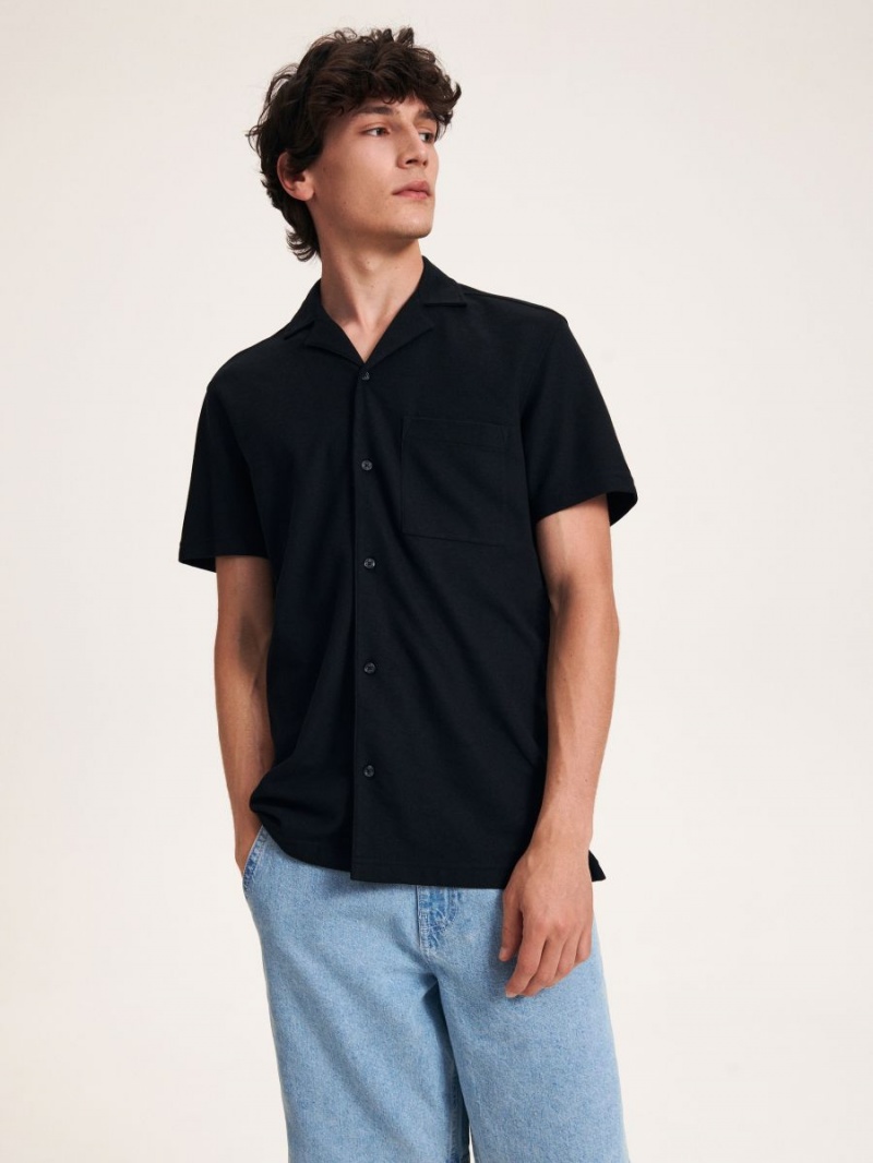 Reserved Oversized shirt Čierne | 92584JUVD
