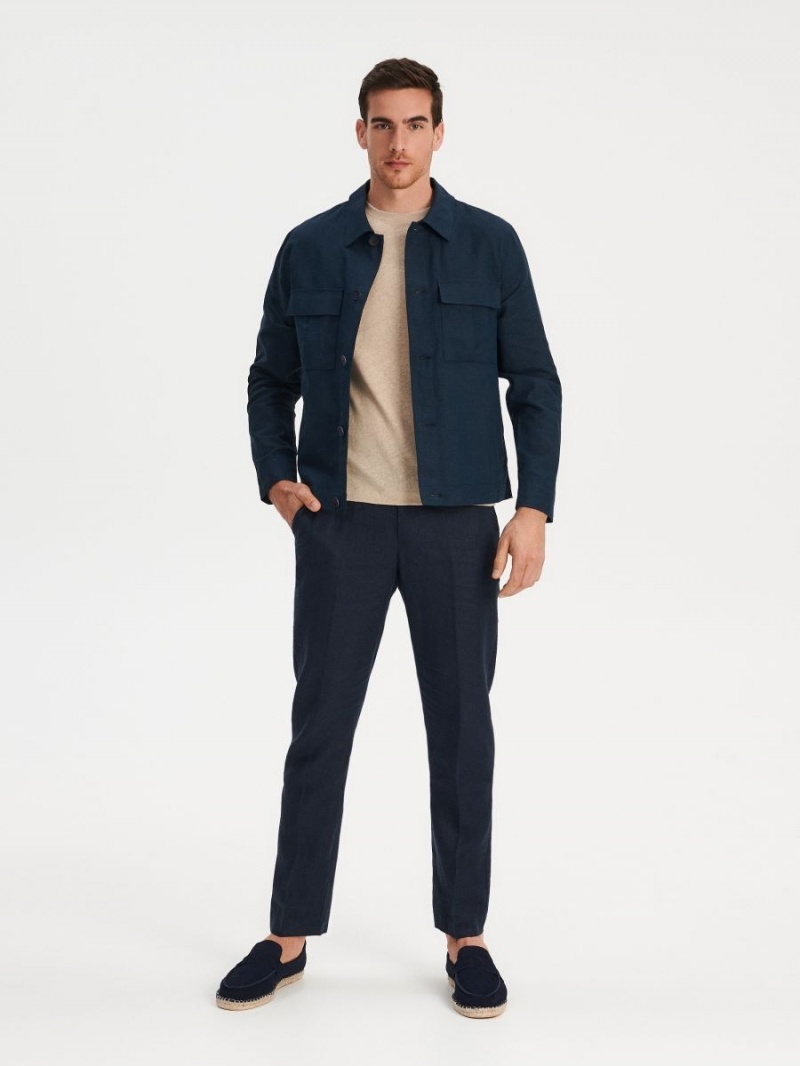 Reserved PREMIUM linen blend T-shirt Béžové | 36490UIEX