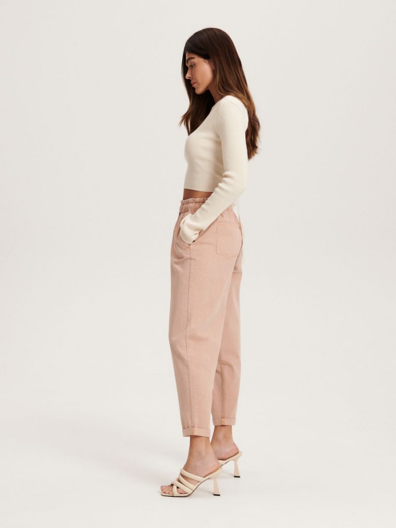 Reserved Paperbag design trousers Ruzove | 08475TMBW