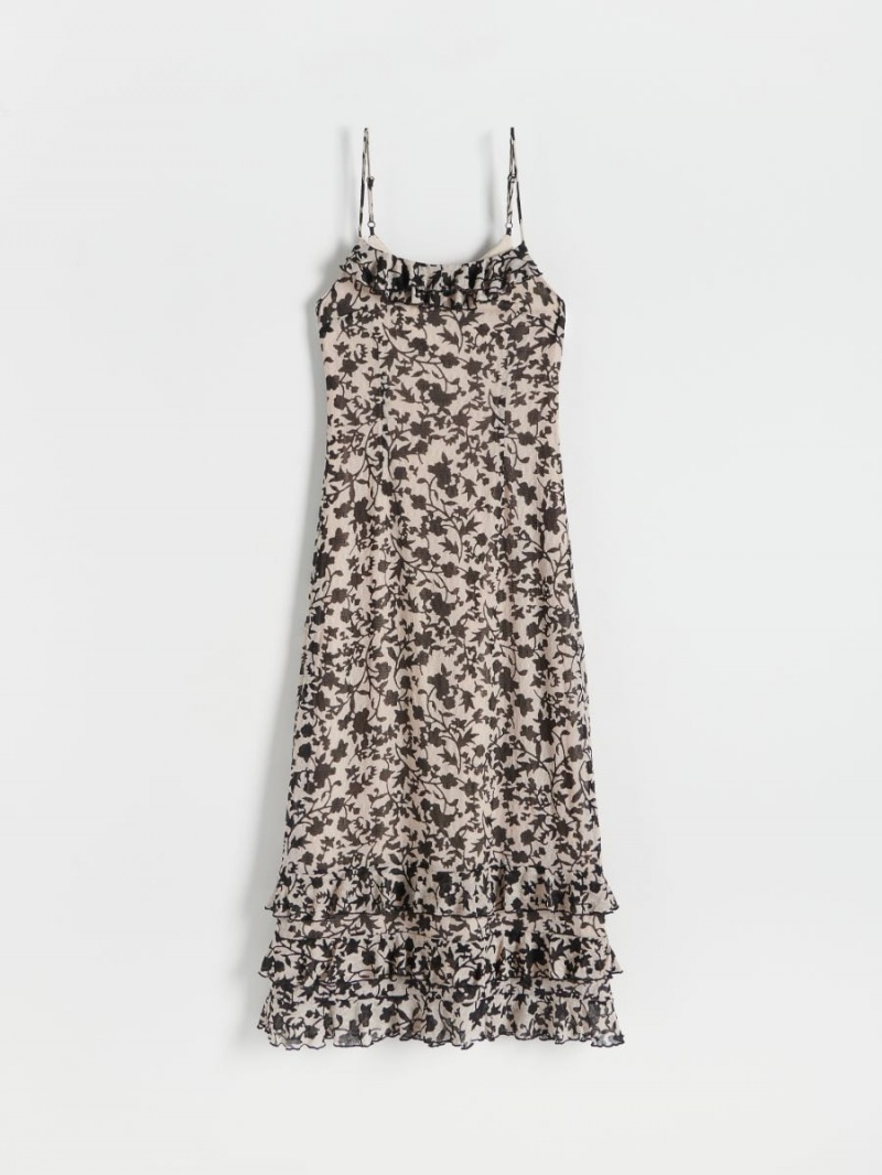 Reserved Patterned maxi dress Ivory | 24968ZLBN