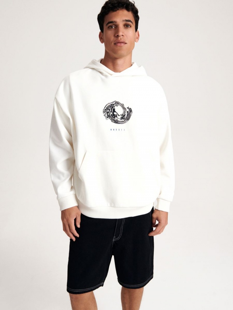 Reserved Printed sweatshirt Ivory | 27831LWXK