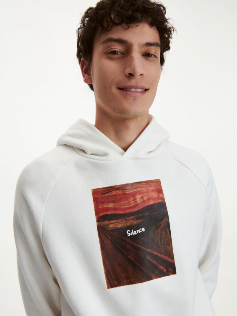 Reserved Printed sweatshirt Ivory | 39768MPAH