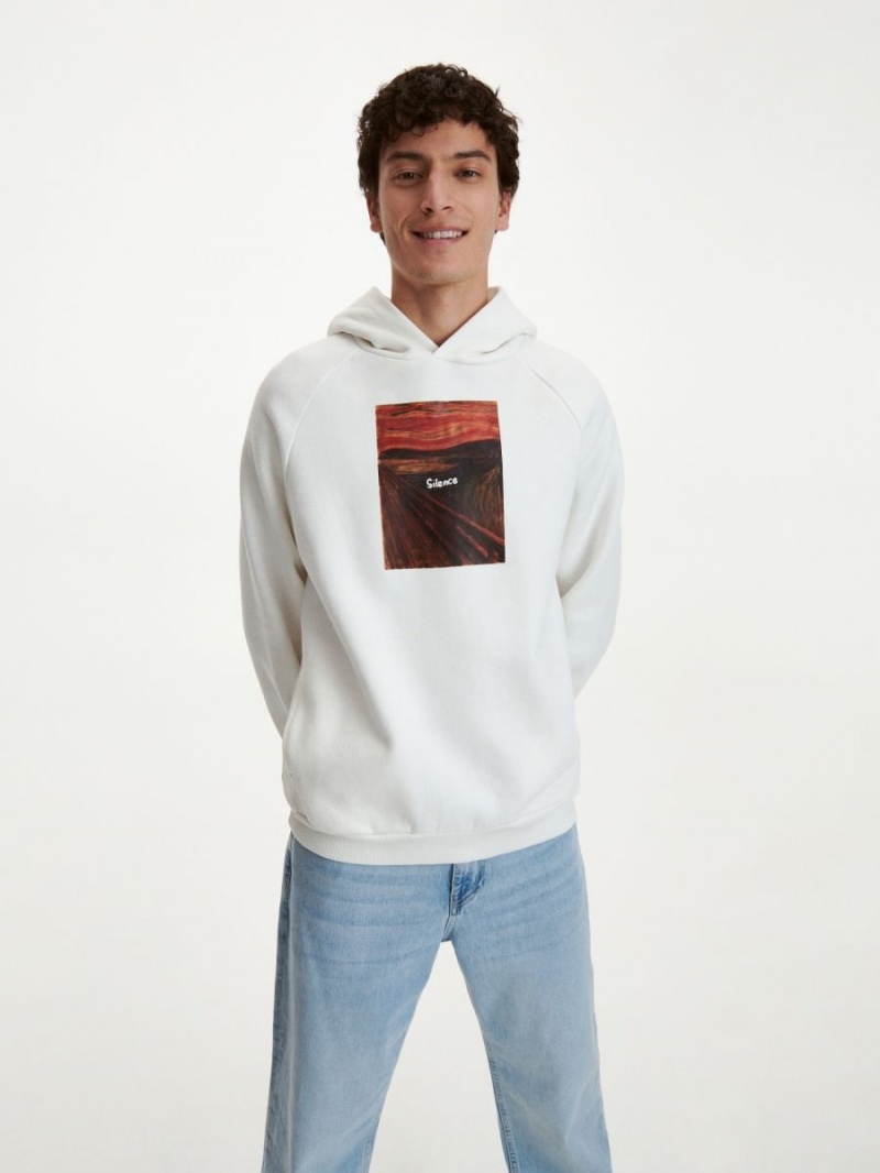 Reserved Printed sweatshirt Ivory | 39768MPAH