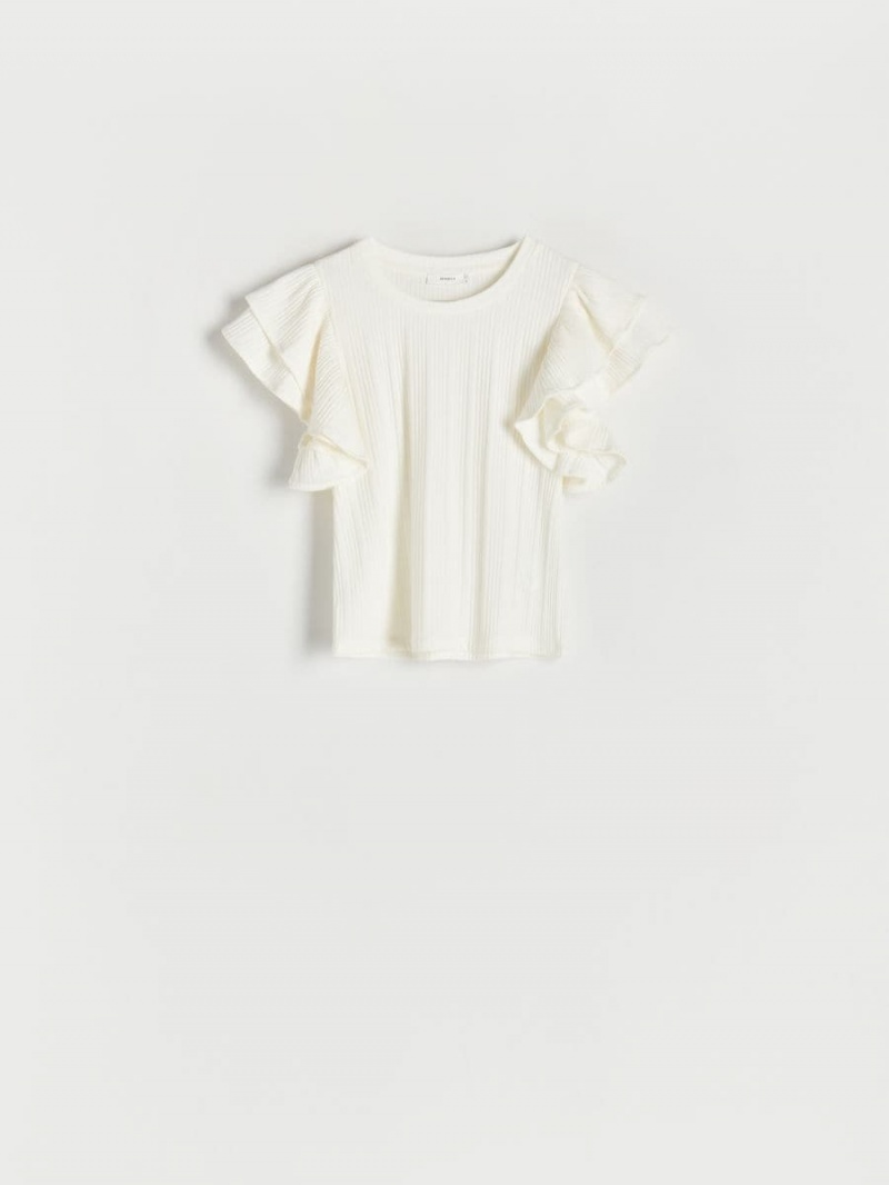 Reserved Pruhované blouse Ivory | 40172FCIL