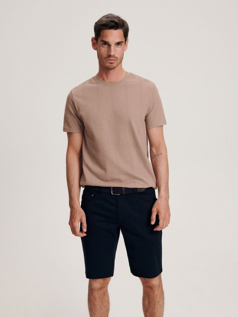 Reserved Regular carrot shorts with belt Námornícka Modrá | 25401DQBZ
