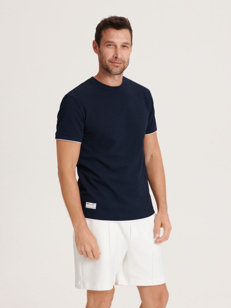 Reserved Regular fit T-shirt Námornícka Modrá | 28694VRQM